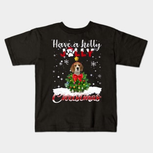 Beagle Have a Holly Jolly Christmas Kids T-Shirt